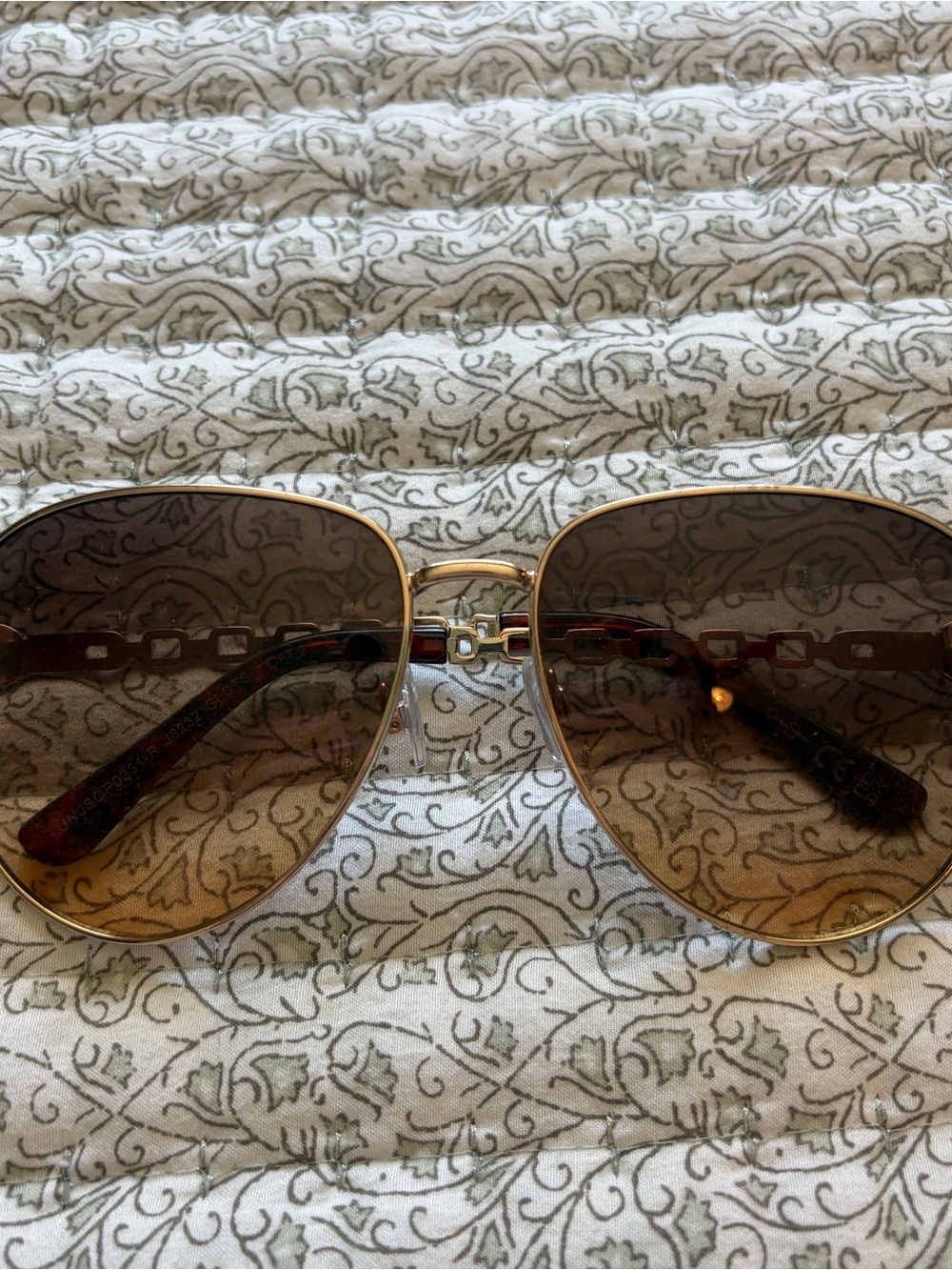 Jessica Simpson Gold Frame Brown Gradient Aviator Sunglasses